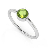 peridot round cut stackable bezel-set ring